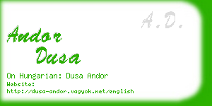 andor dusa business card